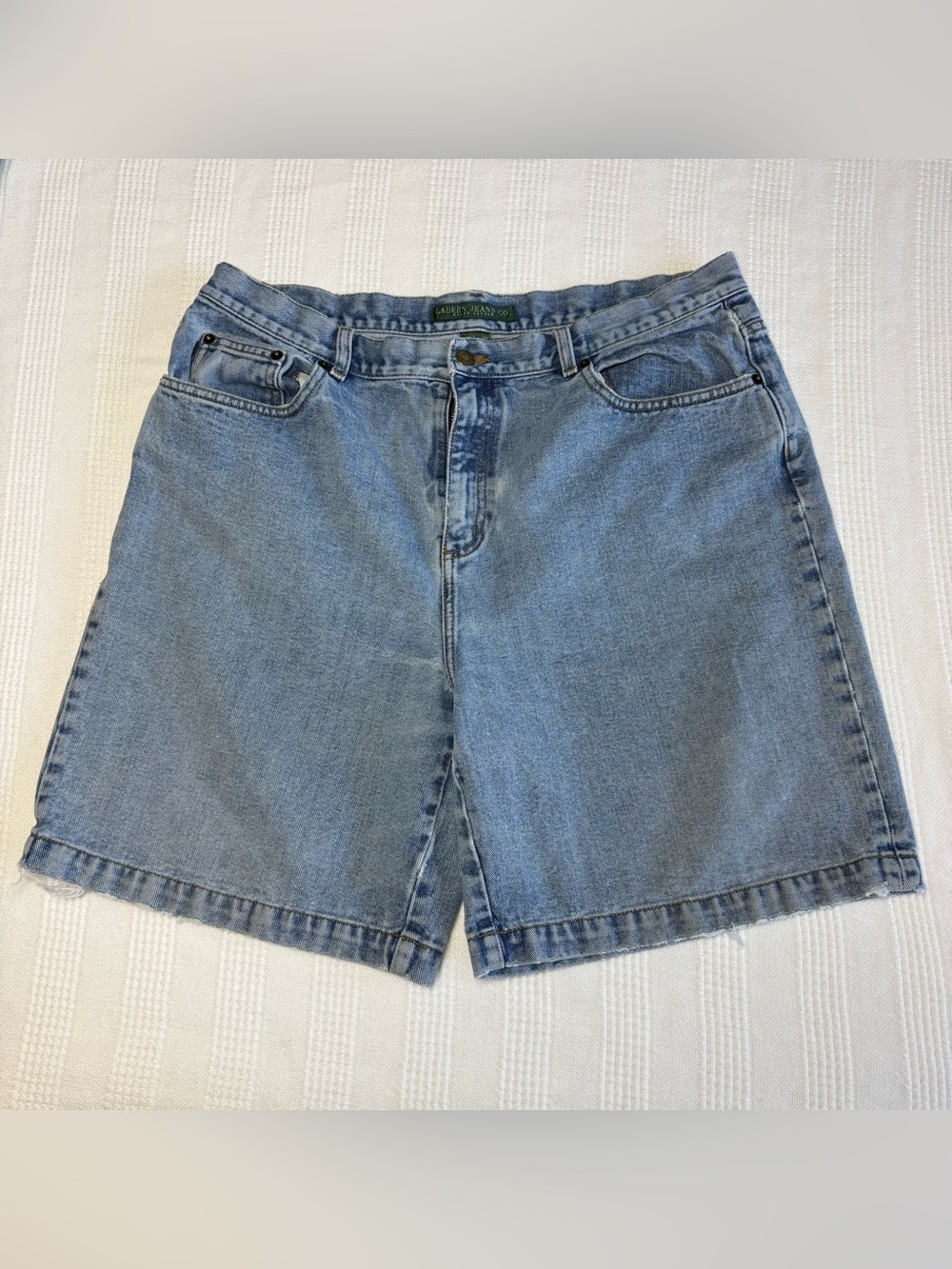 Vintage Ralph Lauren Light Blue Denim High-Rise Bermuda Jean Shorts
